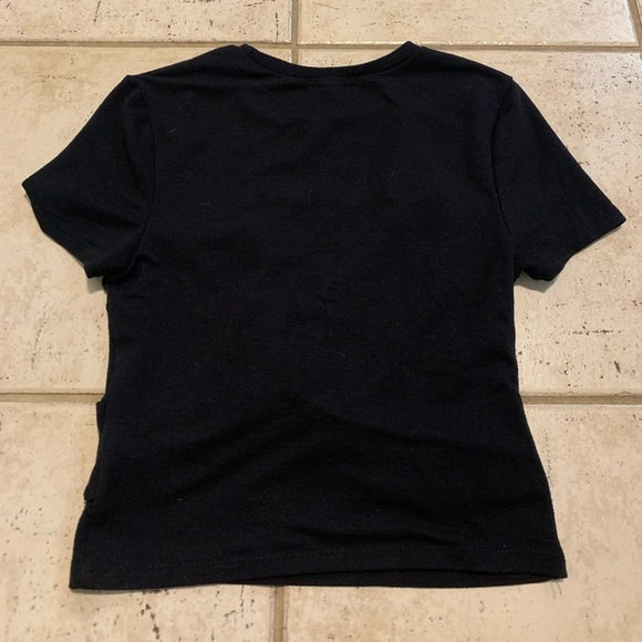 💜 Ardene Black Twisted Cropped Tee Size Small - Picture 4 of 5